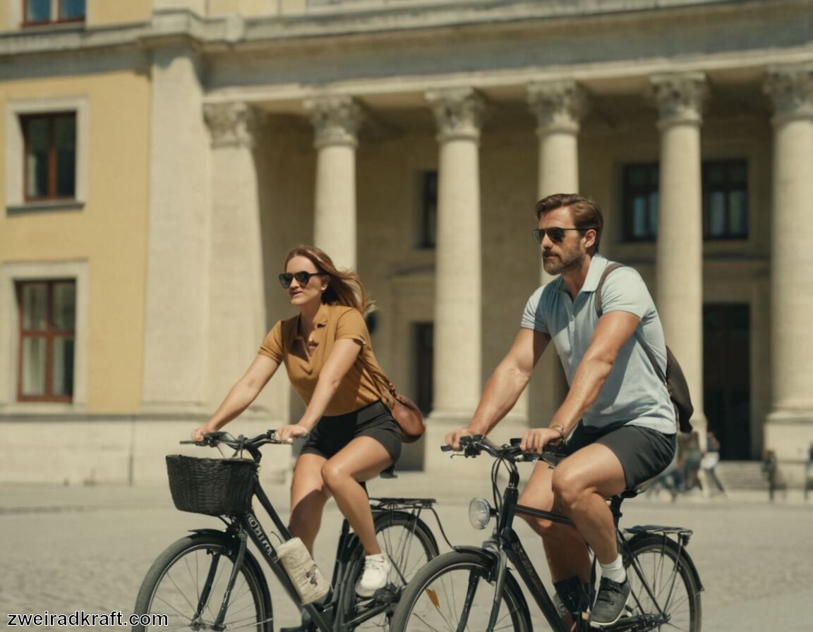 Sicherheitsregeln für Radfahrer beachten - In München als Paar mit dem Fahrrad unterwegs